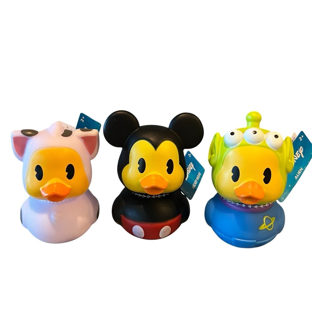 Disney Rubber Ducks Set of 3 Jeep or Play Mickey Toy Story Alien Moana Pua NEW